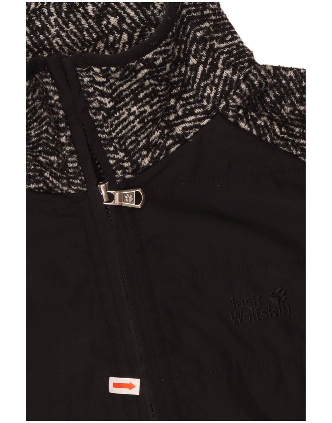 JACK WOLFSKIN Veste de survêtement pour femme UK 14/16 Grand chevron noir