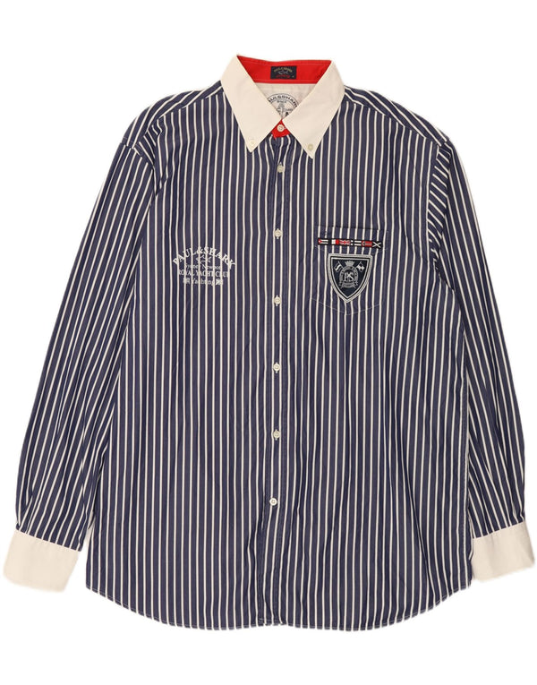 Paul & Shark Chemise graphique homme taille 46 2XL bleu marine rayé
