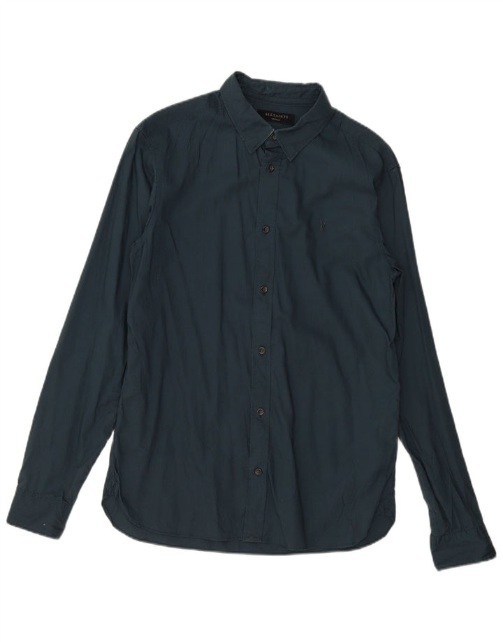 All Saints Chemise Homme Bleu Marine Moyen Coton