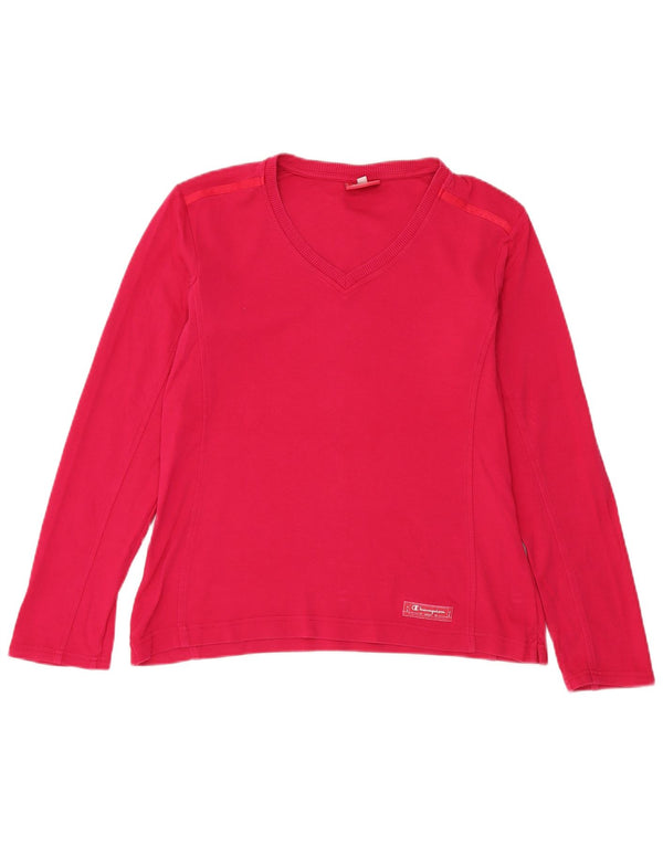 Champion Haut à manches longues Easy Fit pour femme UK 16 Large Rose Coton