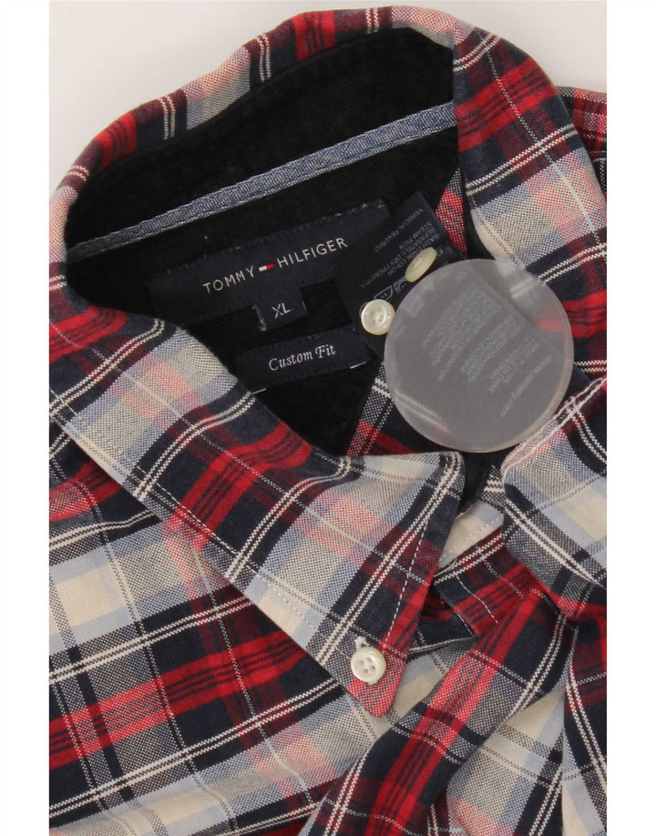 Tommy Hilfiger Chemise sur mesure XL en coton à carreaux multicolores pour homme