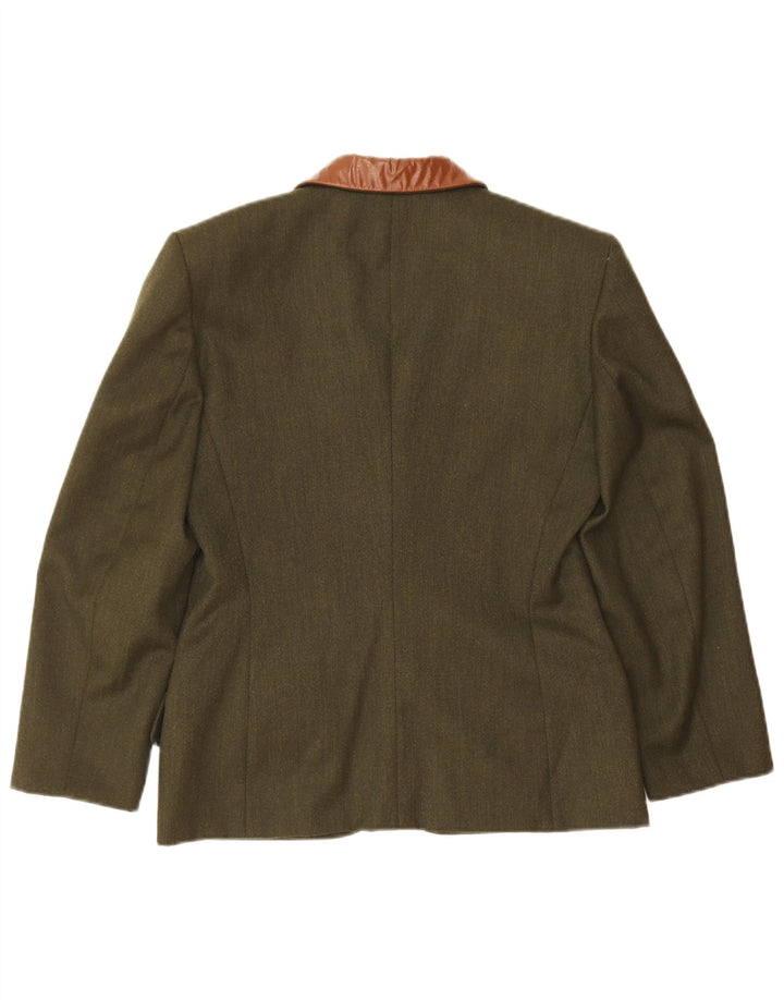 vintage Femme 4 Bouton Blazer Veste IT 42 Vert Moyen Colourblock
