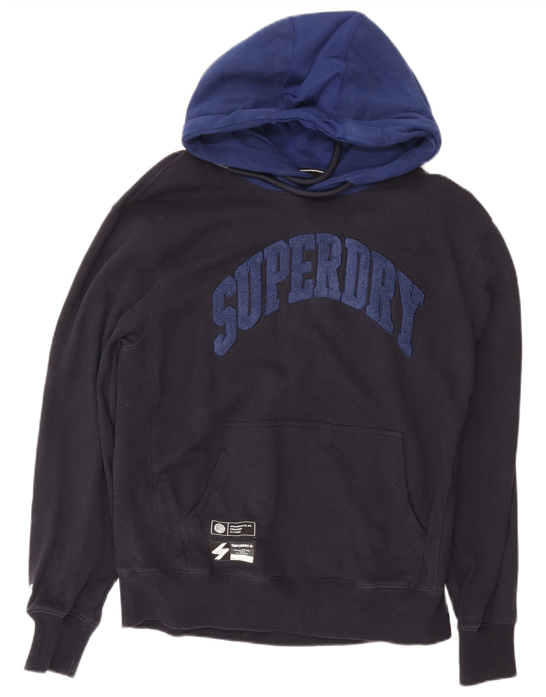 Superdry Pull à capuche graphique XL en coton bleu marine pour homme