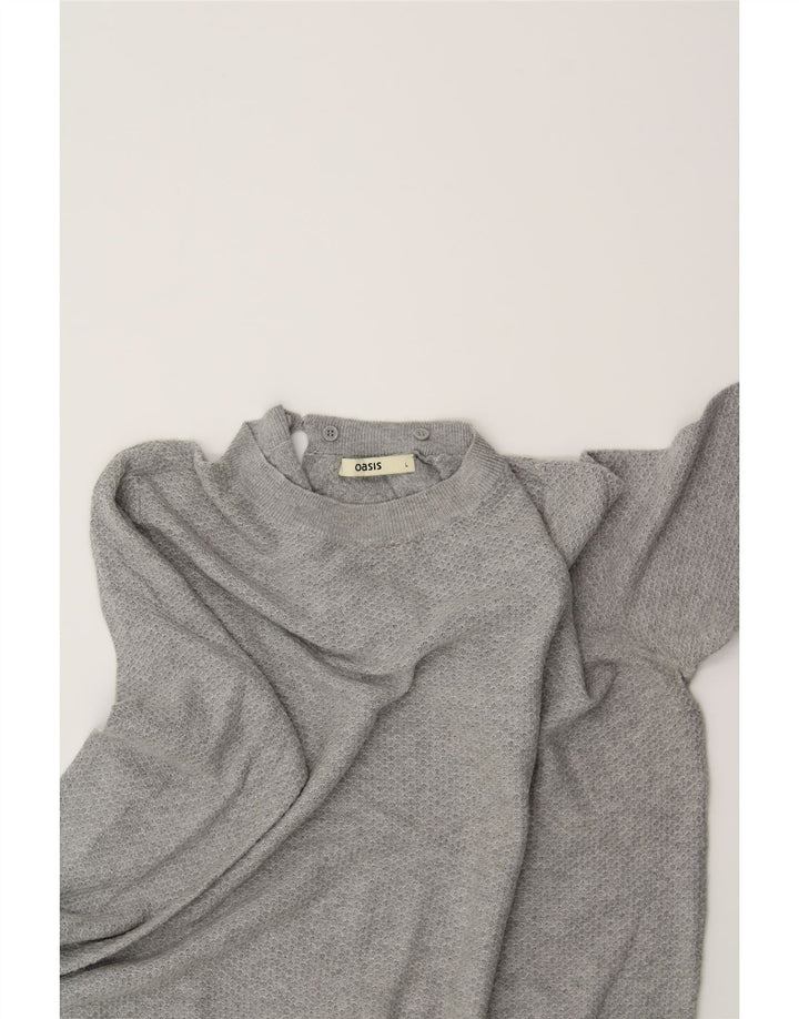 OASIS Womens Crew Neck Jumper Sweater UK 16 Large Grey Vintage Oasis and Second-Hand Oasis from Messina Hembry 