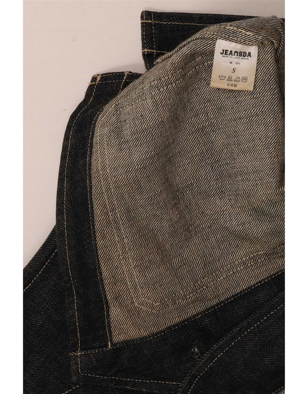 vintage Mens Denim Gilet Petit Bleu Marine