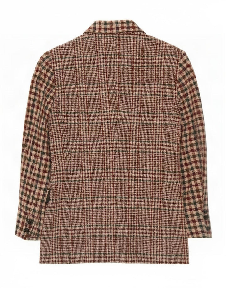 Swish Veste blazer à 3 boutons pour femme IT 42 en laine pied-de-poule marron moyen