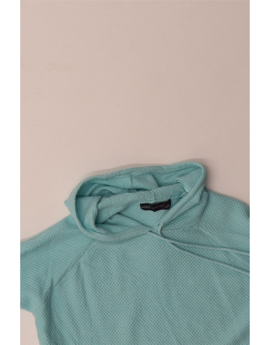 MARKS & SPENCER Pull à capuche pour femme UK 10 Petit Bleu Polyester