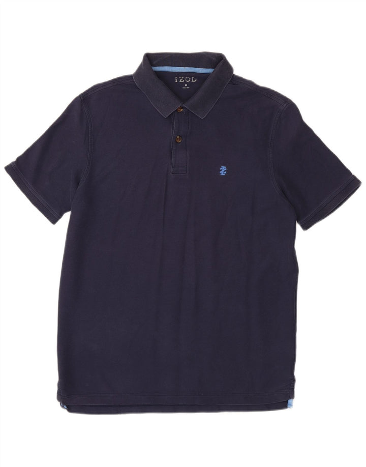 IZOD Mens Polo Shirt Medium Navy Blue Cotton
