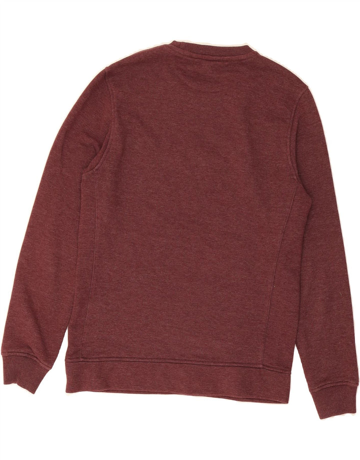 LYLE & SCOTT Mens Graphic Sweatshirt Jumper Small Burgundy Cotton Vintage Lyle & Scott and Second-Hand Lyle & Scott from Messina Hembry 