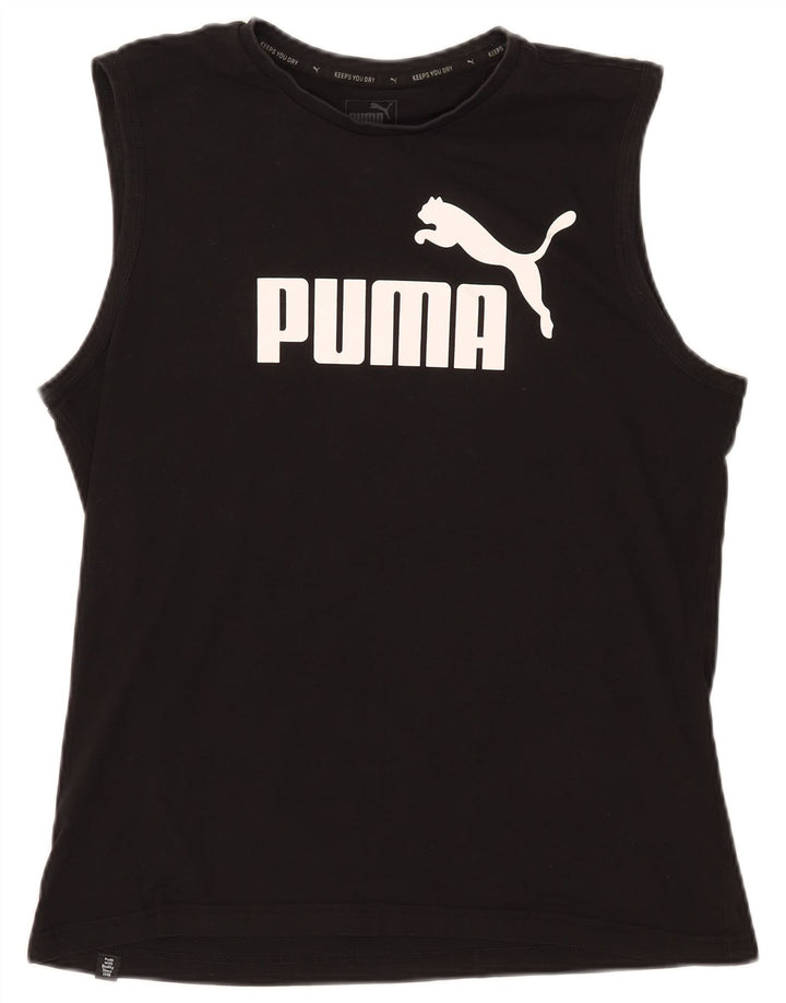 Puma Débardeur graphique pour hommes, grand, noir, coton