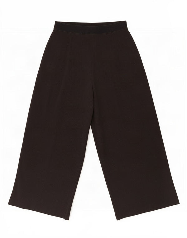 Zara Pantalon Capri Taille Haute Jambe Large Femme Small W26 L22 Noir