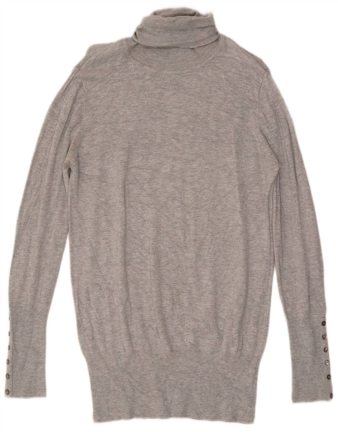 Zara Pull col roulé pour femme UK 14 Large Rayonne Grise