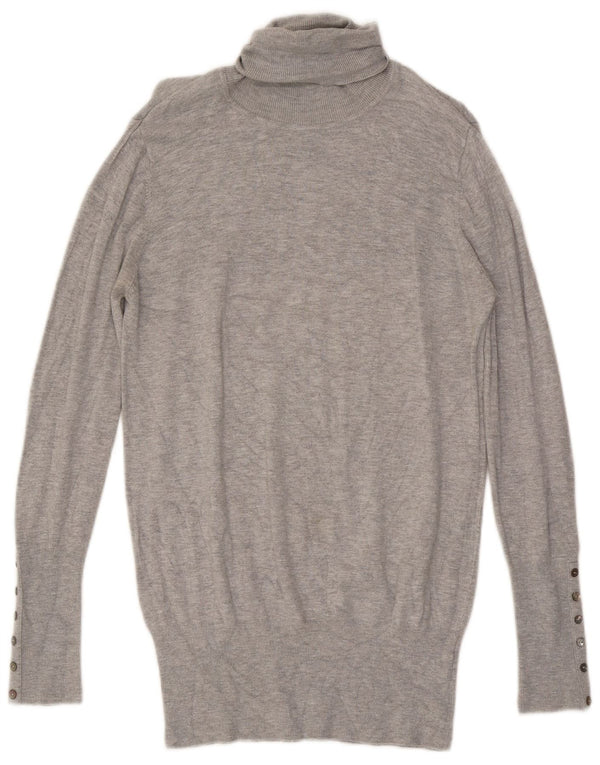 Zara Pull col roulé pour femme UK 14 Large Rayonne Grise