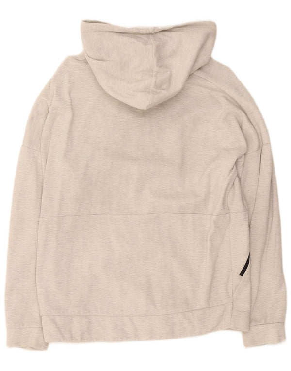 Adidas Pull à capuche zippé pour femme UK 16/18 Grand coton moucheté gris
