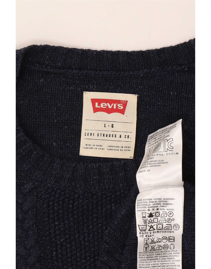 Levi's Pull Col Ras-du-Cou Homme Bleu Marine Large Coton