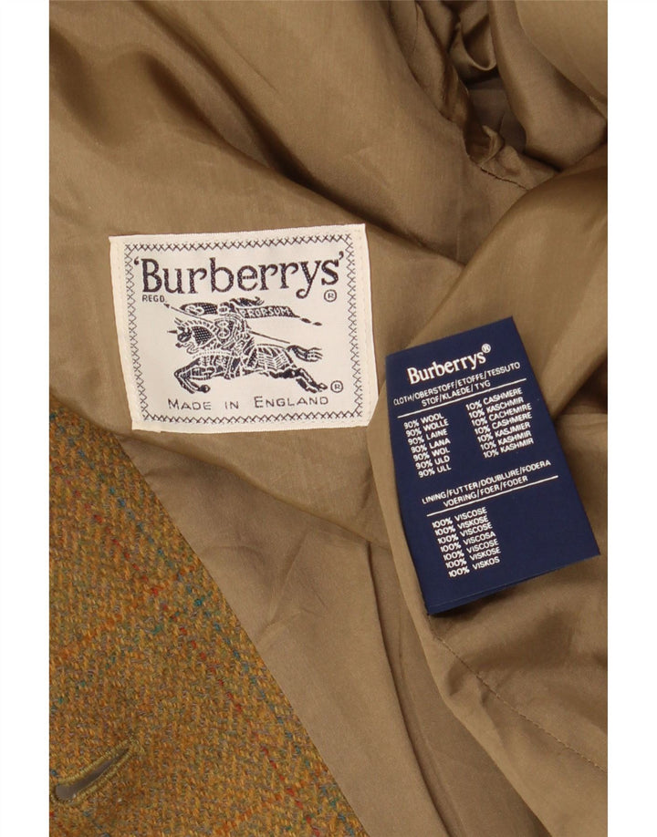 BURBERRY Veste Blazer 2 Boutons Femme UK 12 Laine à Carreaux Beige Moyen