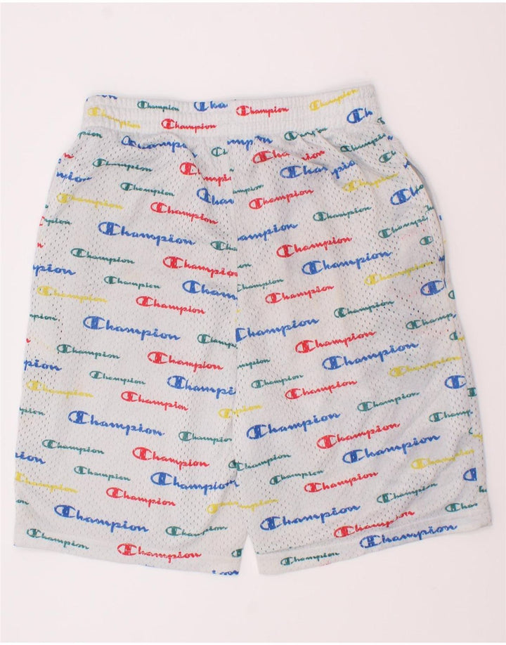 Champion Short de Sport Graphique Garçon 11-12 Ans Grand Blanc Polyester