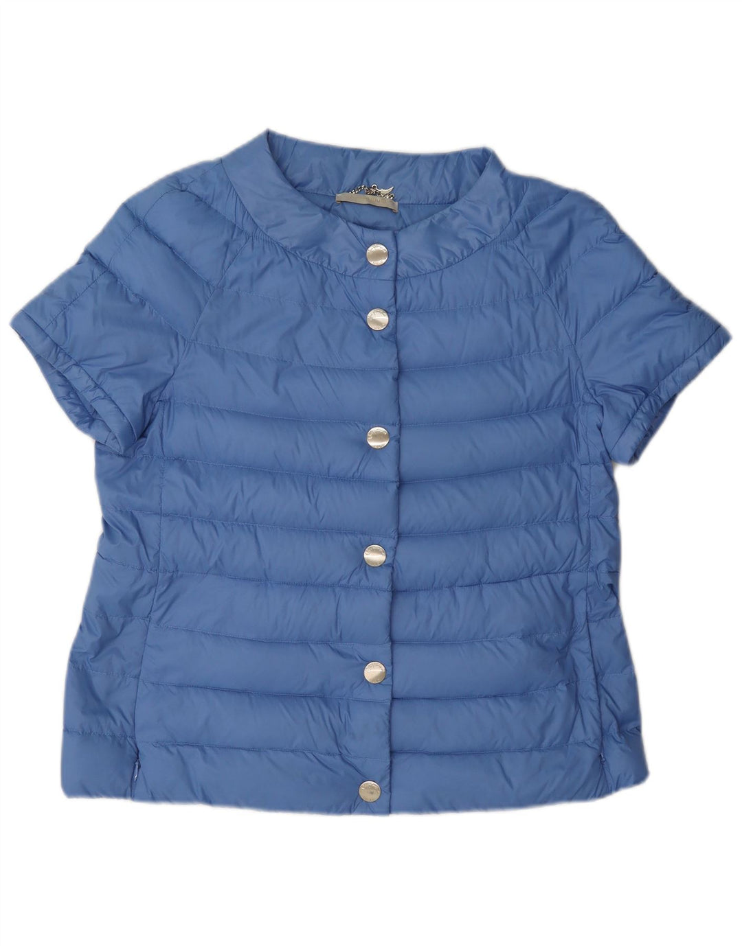 Liu Jo Veste matelassée à manches courtes pour femme IT 44 Bleu moyen Polyamide