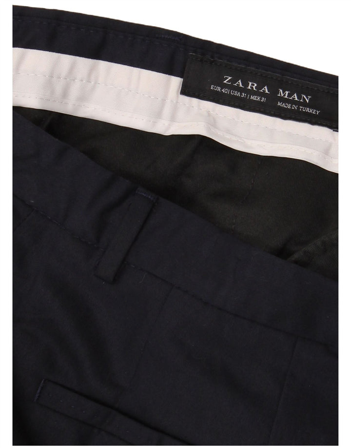 Zara Pantalon de costume slim pour homme EU 40 Medium W31 L36 Bleu marine