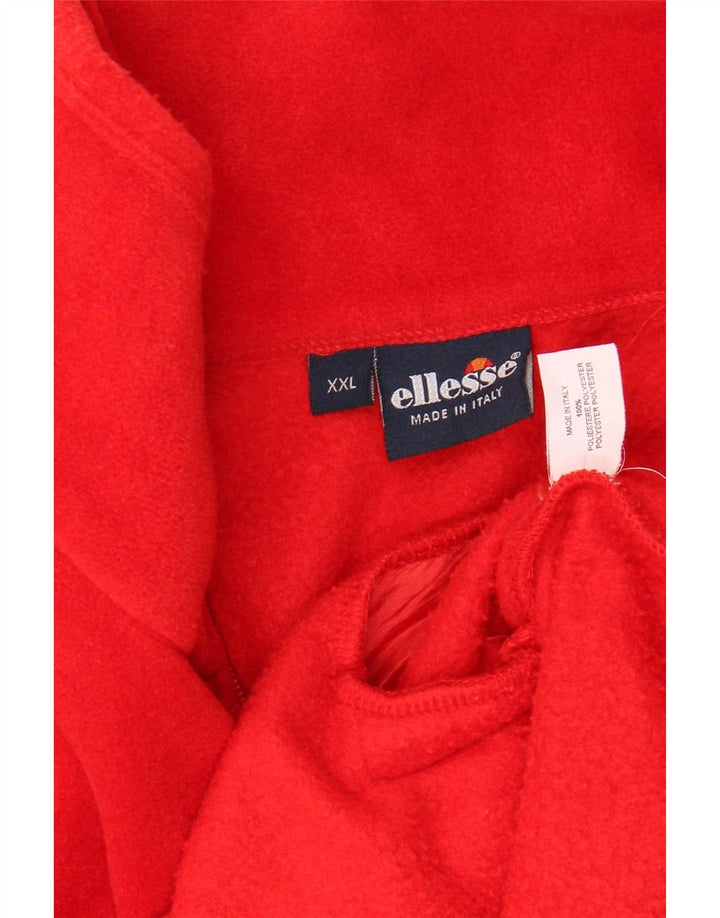 ELLESSE Pull Polaire Col Zippé Homme 2XL Rouge Polyester
