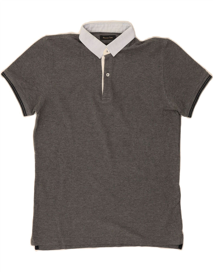 MASSIMO DUTTI Mens Casual Fit Polo Shirt Medium Grey Vintage Massimo Dutti and Second-Hand Massimo Dutti from Messina Hembry 