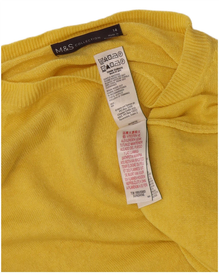 Marks & Spencer Pull col bateau pour femme UK 14 Jaune moyen