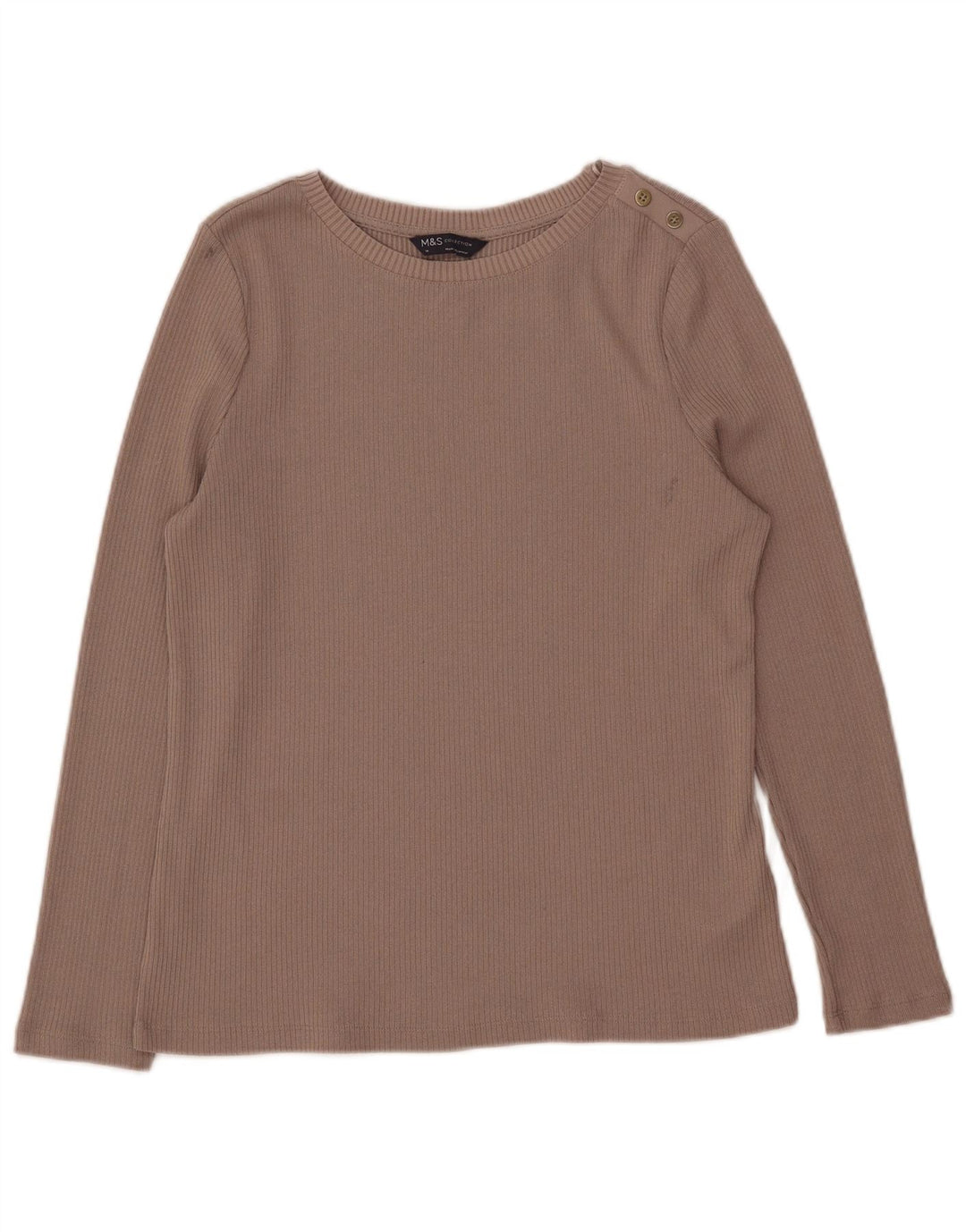 Marks & Spencer Haut à manches longues pour femme UK 44 Beige moyen Polyester