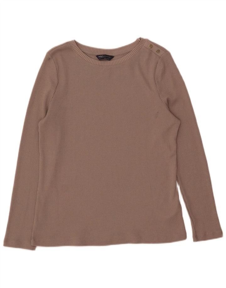 Marks & Spencer Haut à manches longues pour femme UK 44 Beige moyen Polyester