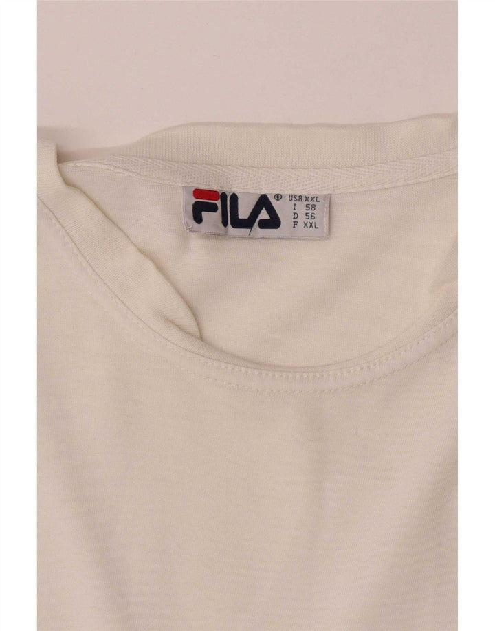 Fila T-Shirt Homme Haut 2XL Blanc Coton