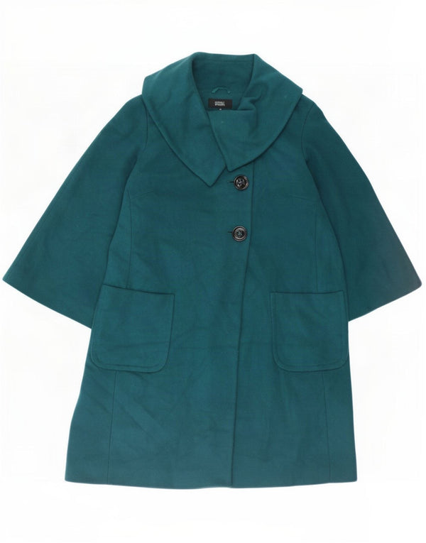 Marks & Spencer Manteau surdimensionné pour femme UK 16 Grande laine vierge bleue