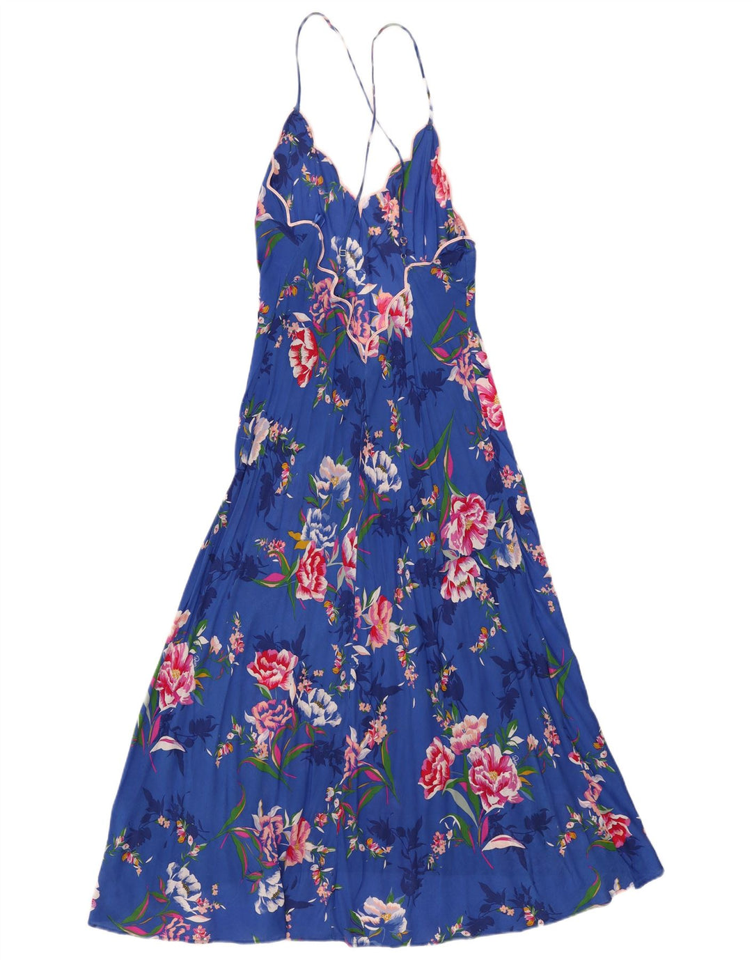 Marks & Spencer Robe d'été autographe pour femme UK 12 Bleu moyen floral