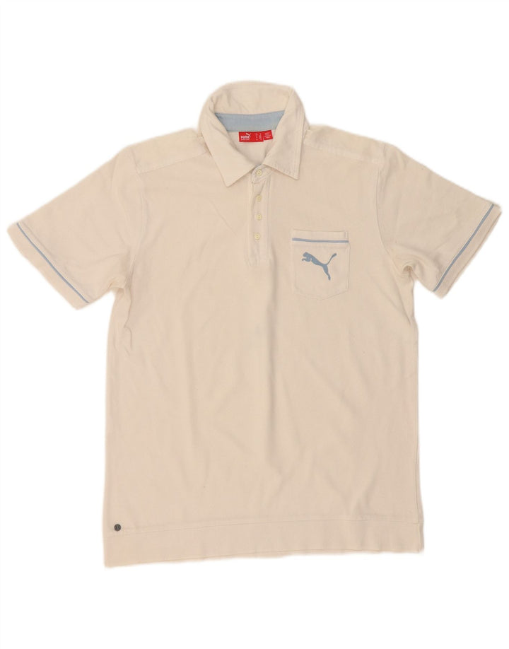 PUMA Mens Graphic Polo Shirt Medium Off White