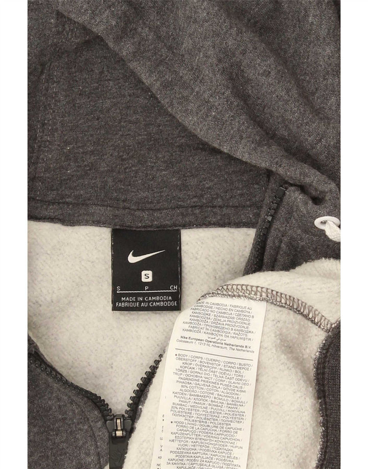Nike Pull à capuche zippé pour homme Petit coton gris