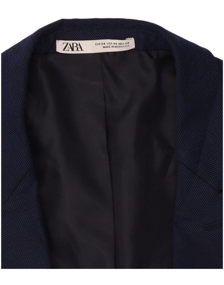 Zara Veste Blazer 1 Bouton Homme EU 54 XL Bleu Marine