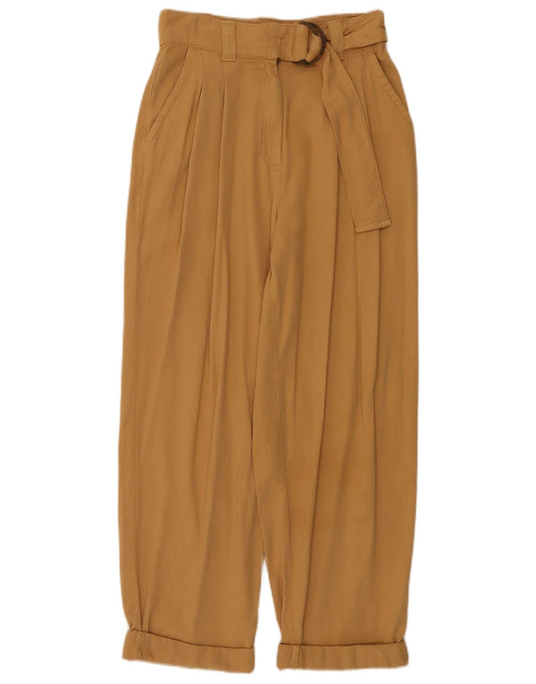 Topshop Pantalon court taille haute pour femme UK 8 Small W26 L25 Beige