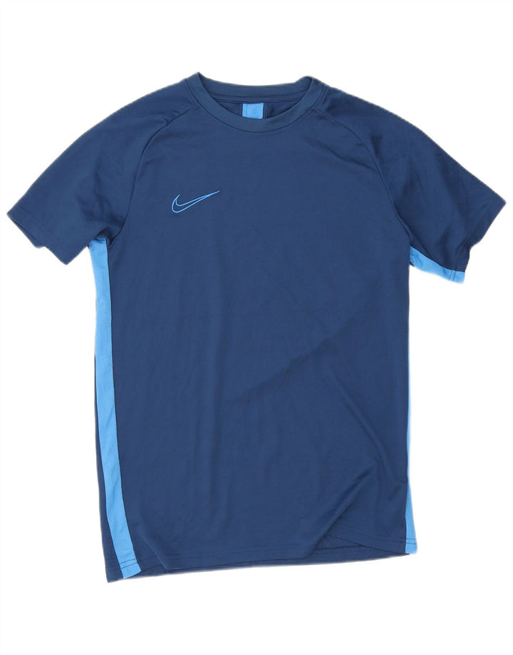 Nike Hommes Dri Fit T-Shirt Haut Bleu Marine Colorblock Polyester