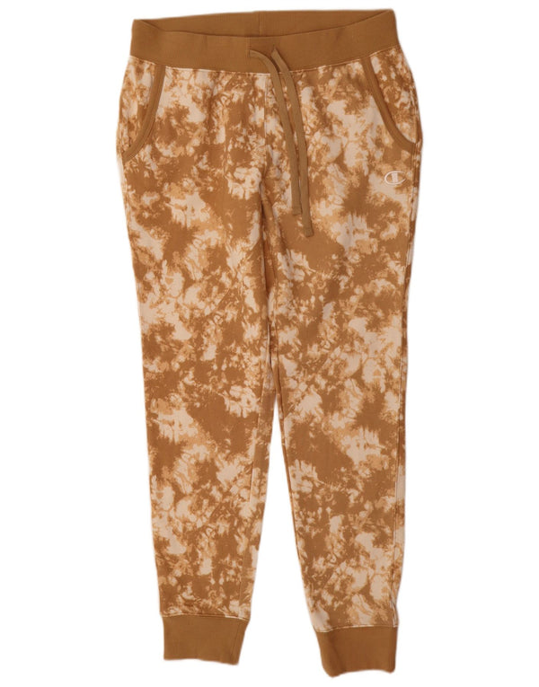 Champion Pantalon de survêtement pour femme Joggers UK 10 Small Marron Tie Dye Coton
