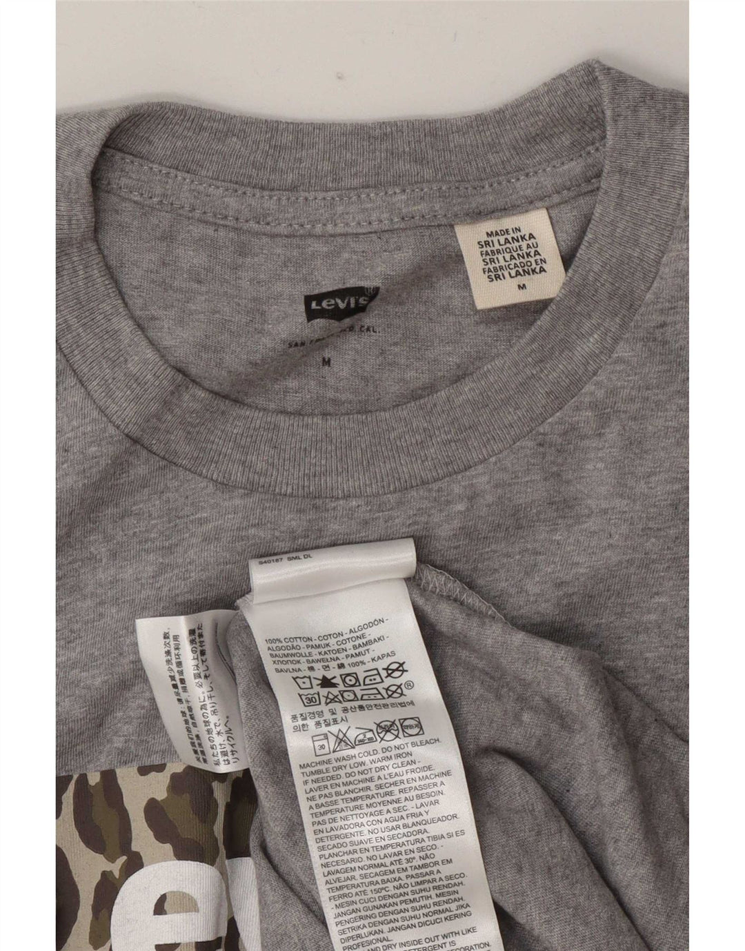 Levi's Tee-Shirt Graphique Homme Gris Moyen Coton