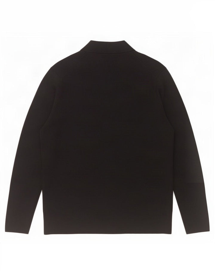 Cos Pull Cardigan Homme Grande Laine Noire