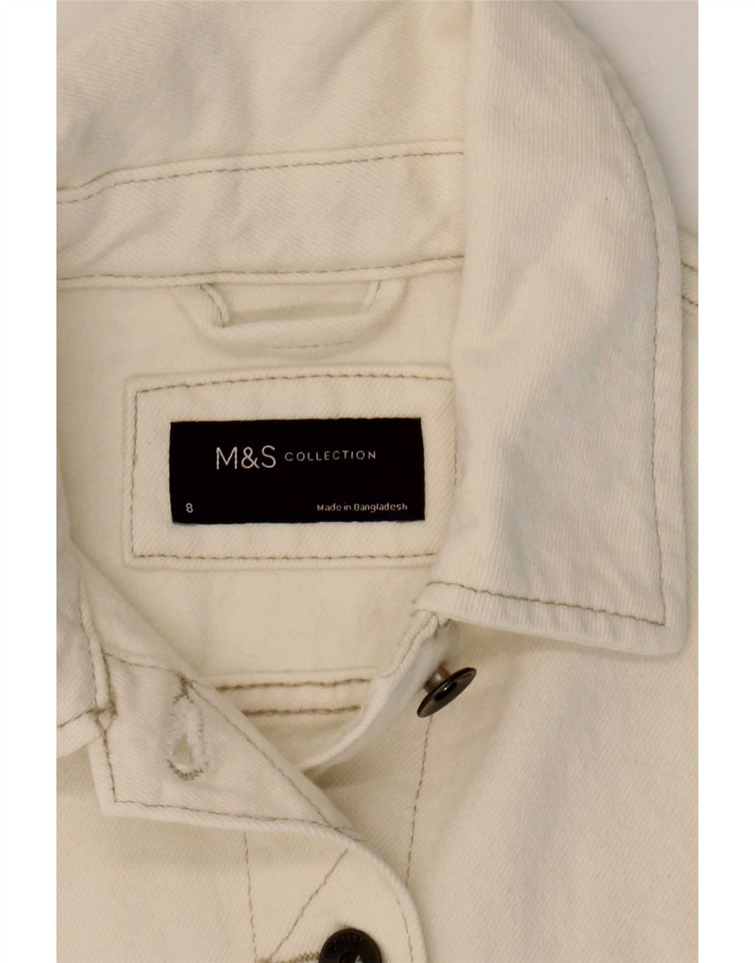 Marks & Spencer Veste en jean pour femme UK 8 Petit coton blanc