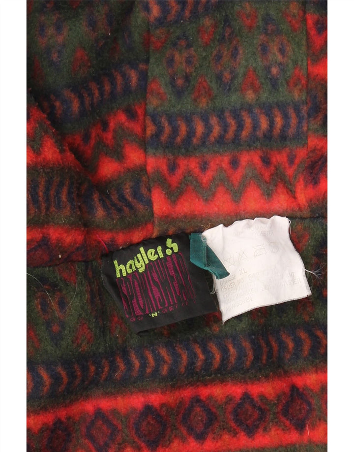 VINTAGE Manteau coupe-vent à capuche graphique pour hommes UK 42 XL Polyamide vert