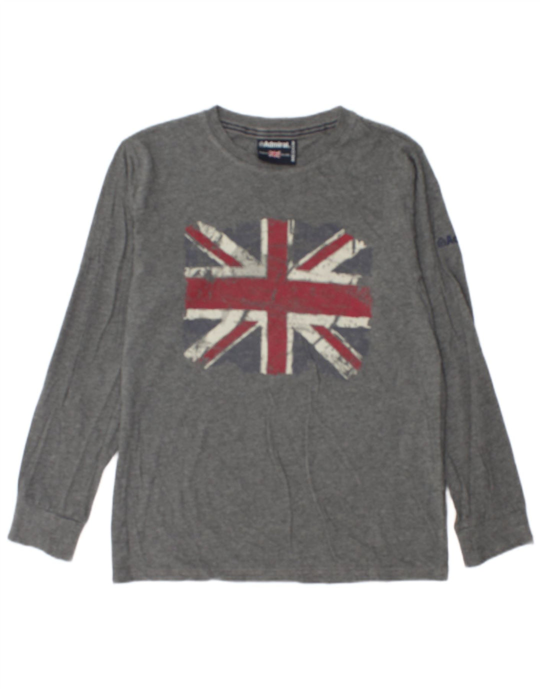 Admiral Haut graphique à manches longues pour homme en coton moucheté gris moyen