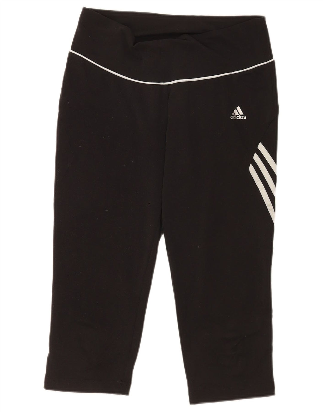 Adidas Femmes Capri Leggings UK 14 Moyen Noir Polyester Sports