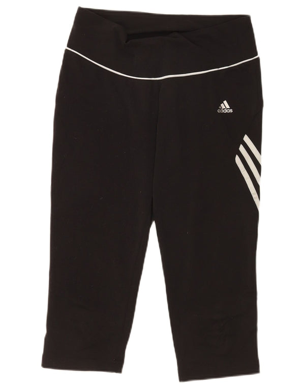 Adidas Womens Capri Leggings UK 14 Medium  Black Polyester Sports