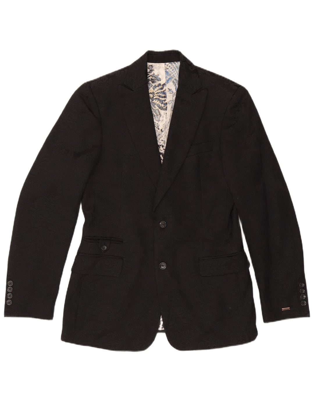 Just Cavalli Veste blazer à 2 boutons pour homme UK 38 Noir moyen