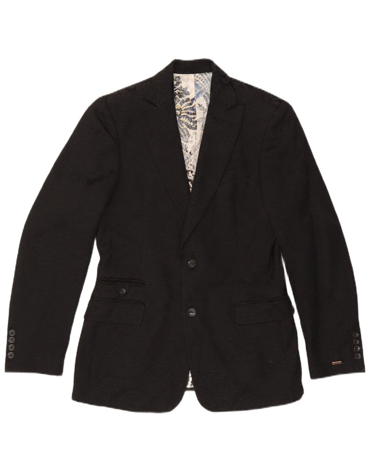 Just Cavalli Veste blazer à 2 boutons pour homme UK 38 Noir moyen