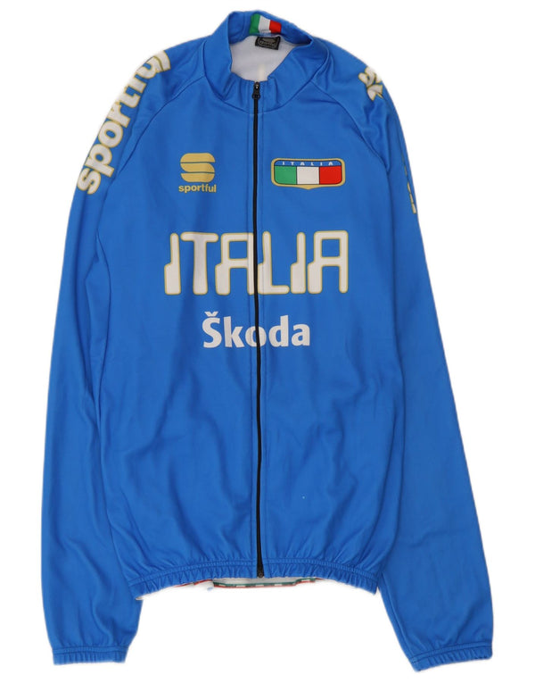 Sportful Hommes Italia Graphic Survêtement Top Veste 2XL Bleu Polyester
