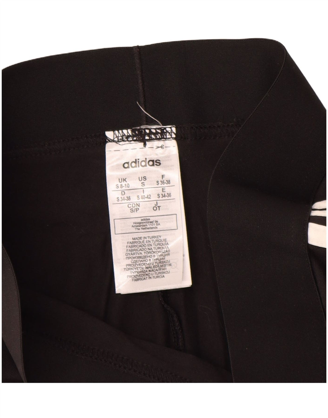 ADIDAS Leggings Femme UK 8/10 Petit Noir Coton