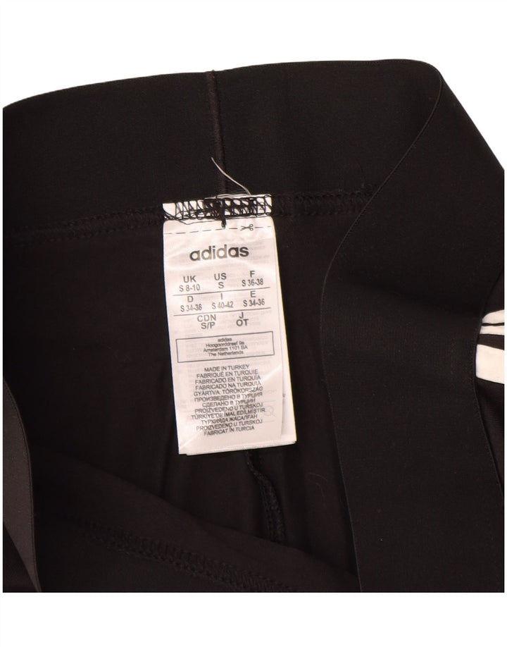 ADIDAS Leggings Femme UK 8/10 Petit Noir Coton