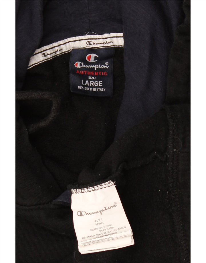 CHAMPION Pull à capuche graphique pour hommes, grand coton noir